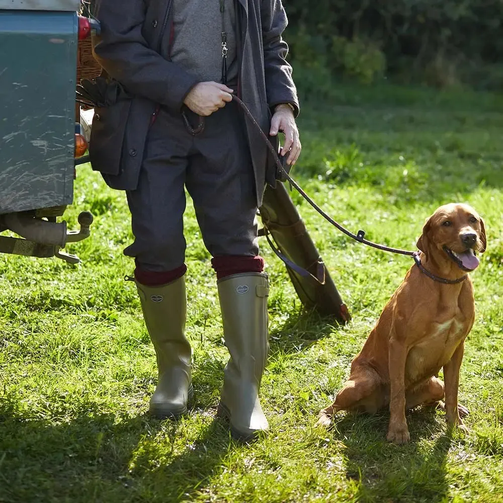 LE CHAMEAU Chasseur Boots - Mens Neoprene Lined Full Zip - Iconic Green