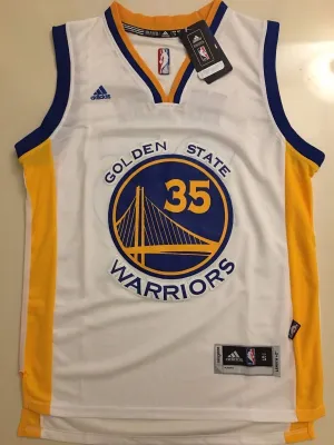 Men GSW 35 Kevin Durant Jersey White Golden State Warriors Swingman