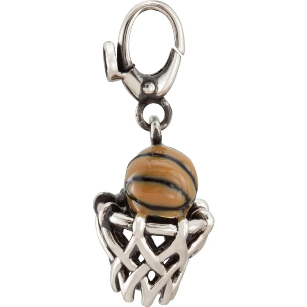 Sterling Silver Basketball & Goal Charm